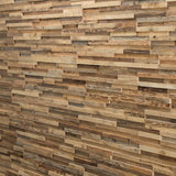Close up of reclaimed wood wall panelling 'Apriori'