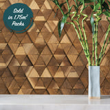Small triangle 3D wood wall panels from mix colour woods