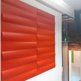 3D wall panel Jayden painted red within out Bolton showroom.