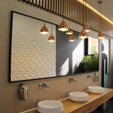 Within a hotel bathroom the Cullinans 3D wall panels are used to create a contemporary interior.