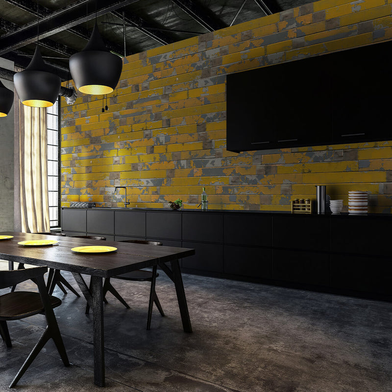 SUN WOOD Yellow Loft Wood Effect Wooden Panels