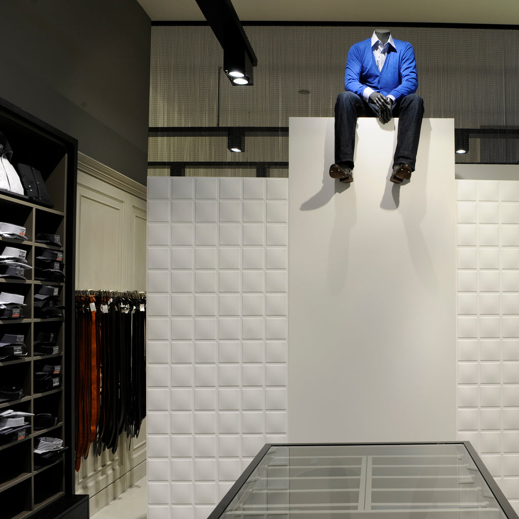 3D cube wall used in retail