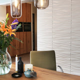 Modern kitchen diner with wave panels