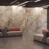 Marble wall panels  in a waiting room.