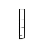 A tall piece of metal framework for shelving