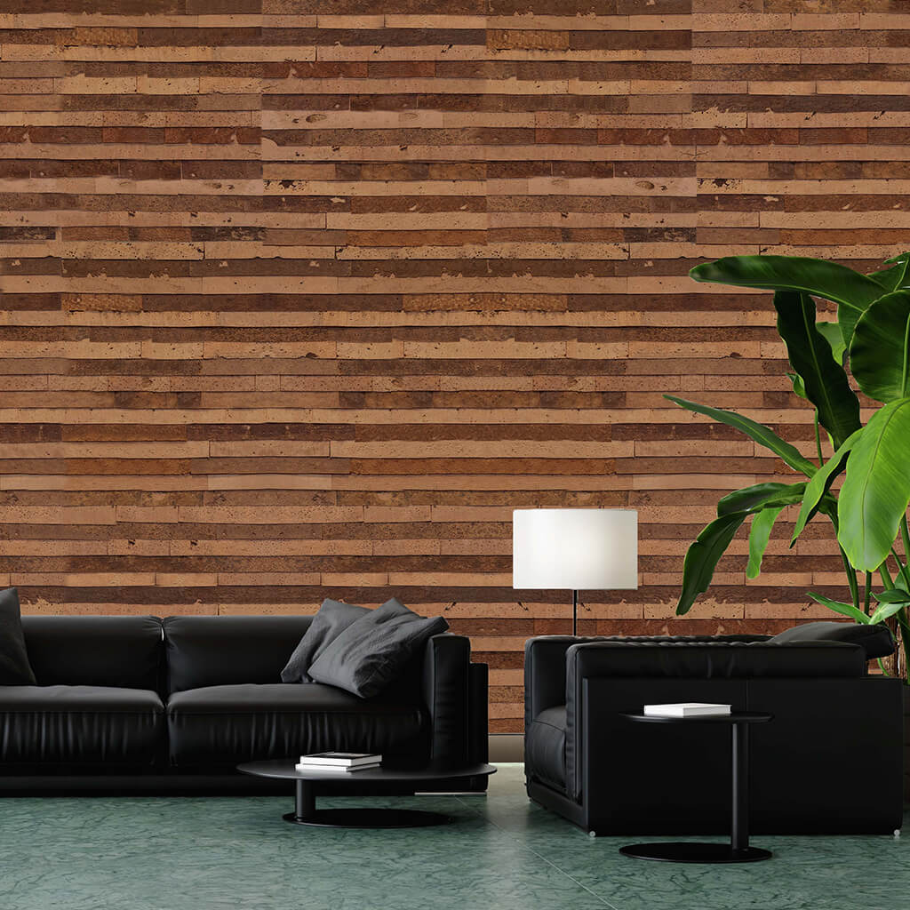 Rustic Natural Cork Wall Panels - Zebra Design – Designer Walls Shop