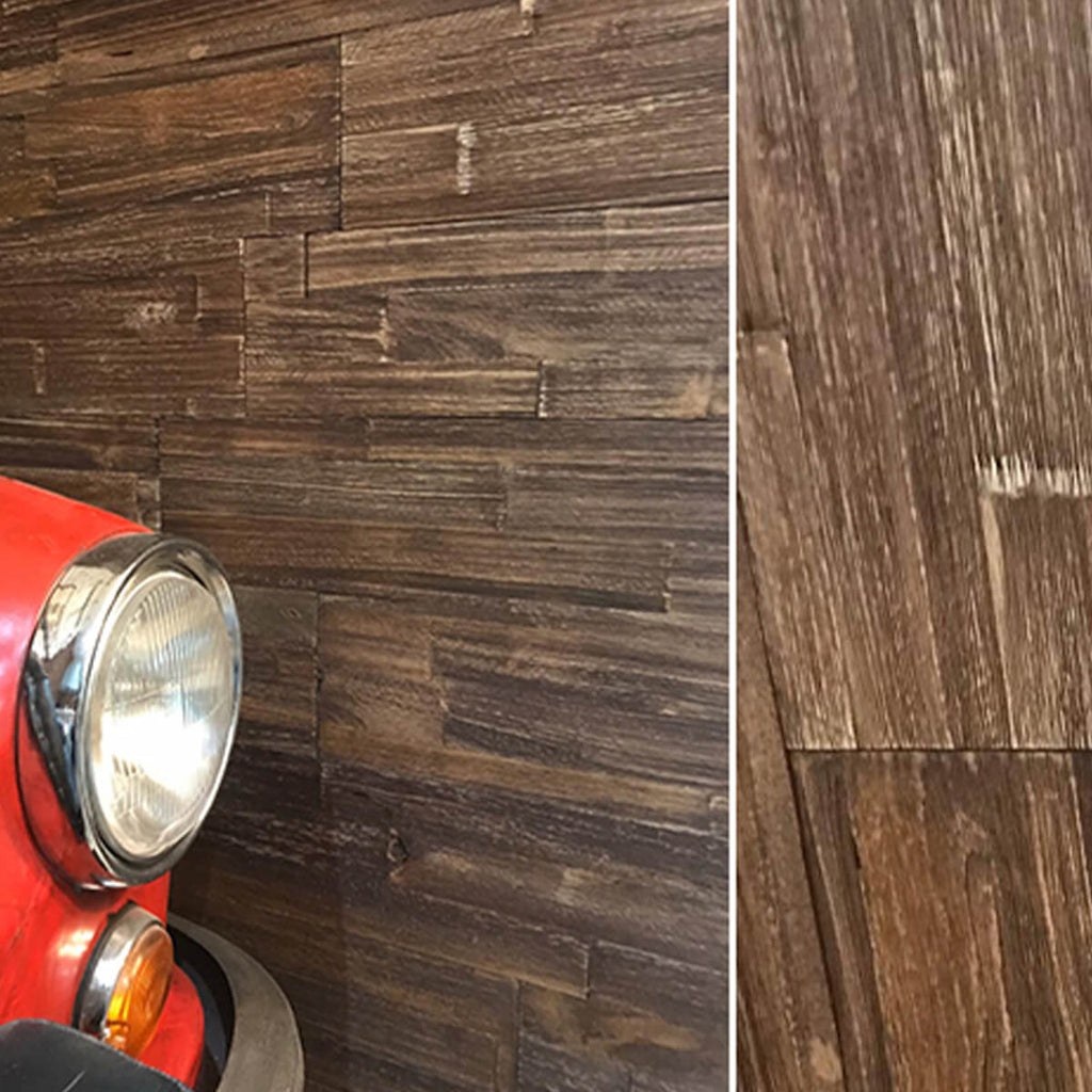 real wood peel and stick panels within an interior