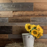 Rustic reclaimed wood used to panel walls