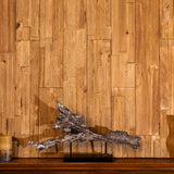 Wood wall panelling added to an interior